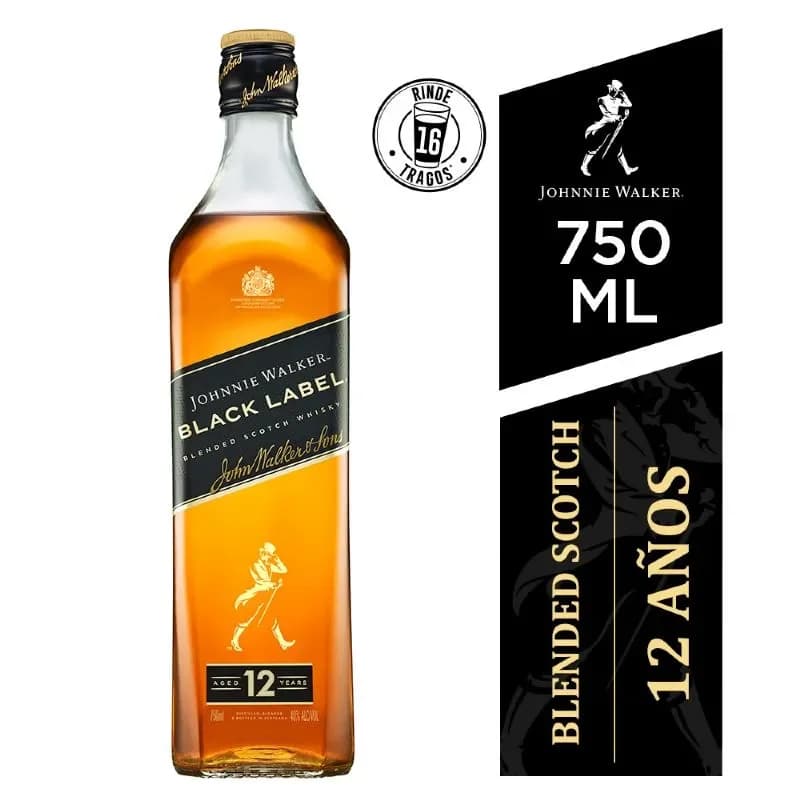JOHNNIE WALKER BLACK LABEL 750CC
